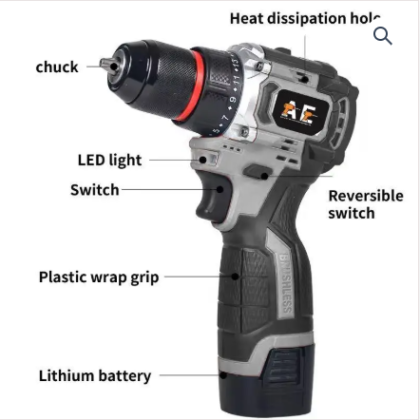 A E 16.9V Double Battery Cordless Drill Brushless Motor Metal Chock